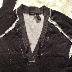 DKNY Black Sequin Active Sweater